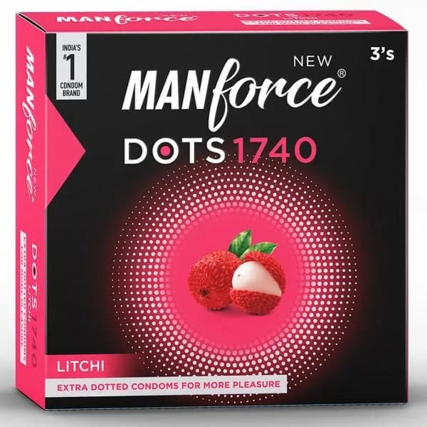 BDyana Manforce Dots 1740 Litchi Flavor Condom Single Pack 3pcs | null