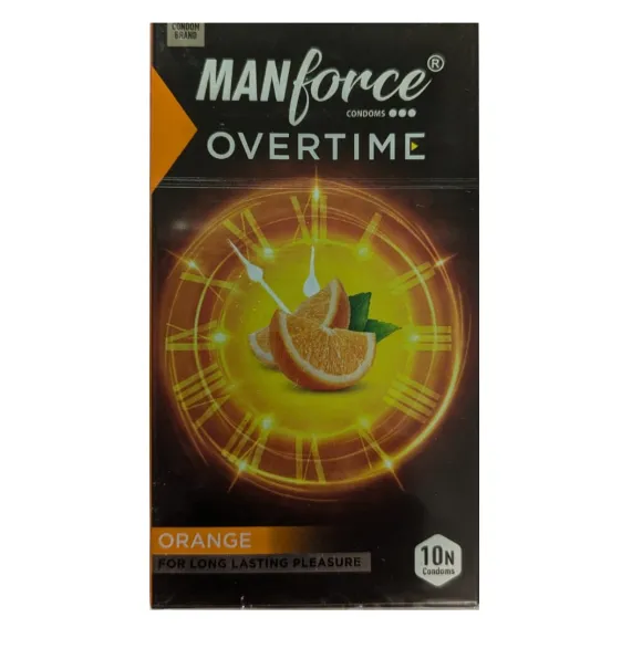 BDyana Manforce Overtime Orange Flavor Dotted Condom 10pcs Pack | null