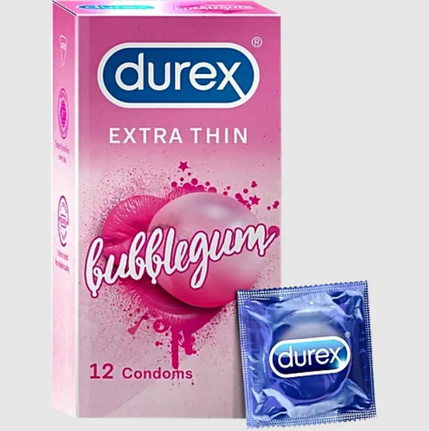 Durex Extra Thin Bubblegum Flavored Condom 12pcs Pack - Buy online at BDyana
