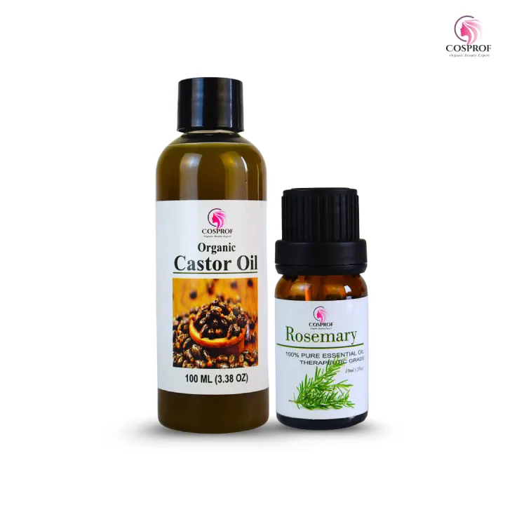 BDyana Cosprof Rosemary Oil 10ml & Castor Oil 100ml Combo Pack | null