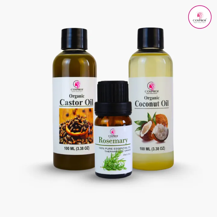 BDyana Cosprof Rosemary 10ml Castor 100ml Coconut 100ml Combo Pack | null