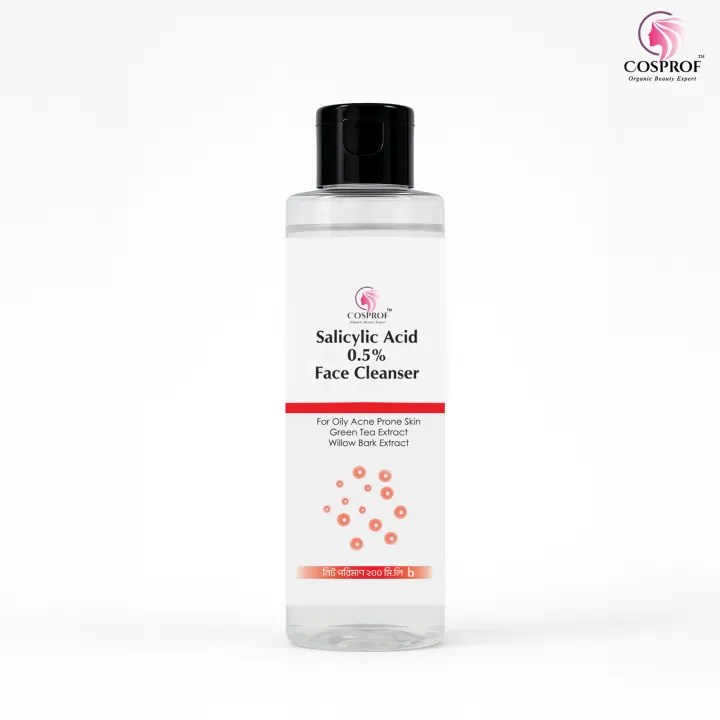 BDyana Cosprof Salicylic Acid 0.5% Cleanser 200ml for Acne Prone Oily Skin | null